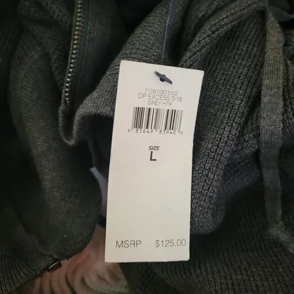 Polo Ralph Lauren Waffle Knit Full Zip Hoodie Lightweight Jacket Dark Grey Pima - Picture 11 of 11